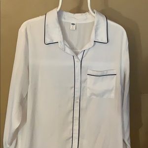 Navy Blue Pipe Blouse